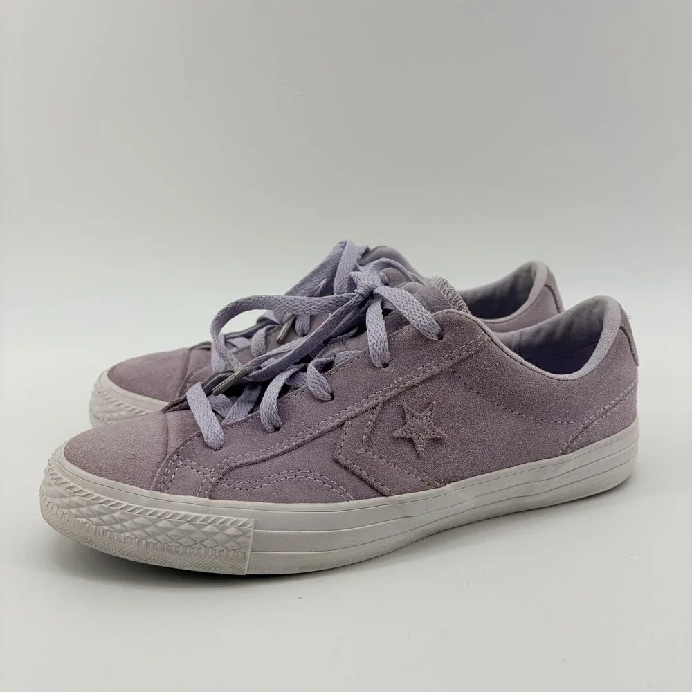Converse Chuck Star Player Ox Purple White Suede‎ Size 8 Womens - Picture 2 of 8